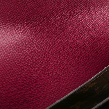 ルイヴィトン LOUIS VUITTON ポルトフォイユ エミリー M60136 ルージュ モノグラムキャンバス 長財布 ゴールド金具 茶 赤 二つ折り