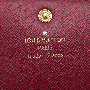ルイヴィトン LOUIS VUITTON ポルトフォイユ エミリー M60136 ルージュ モノグラムキャンバス 長財布 ゴールド金具 茶 赤 二つ折り