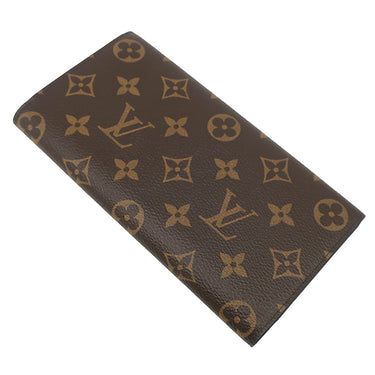 ルイヴィトン LOUIS VUITTON ポルトフォイユ エミリー M60136 ルージュ モノグラムキャンバス 長財布 ゴールド金具 茶 赤 二つ折り