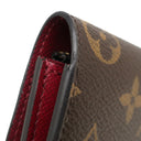 ルイヴィトン LOUIS VUITTON ポルトフォイユ エミリー M60136 ルージュ モノグラムキャンバス 長財布 ゴールド金具 茶 赤 二つ折り