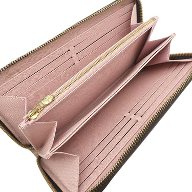 ルイヴィトン LOUIS VUITTON ジッピー ウォレット M41894 モノグラム×ローズバレリーヌ モノグラムキャンバス 長財布 ゴールド金具 茶 ピンク ラウンドファスナー