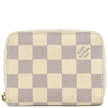 ルイヴィトン LOUIS VUITTON ジッピー コインパース N63069 ダミエアズール ダミエアズールキャンバス コインケース ゴールド金具 白 ラウンドファスナー