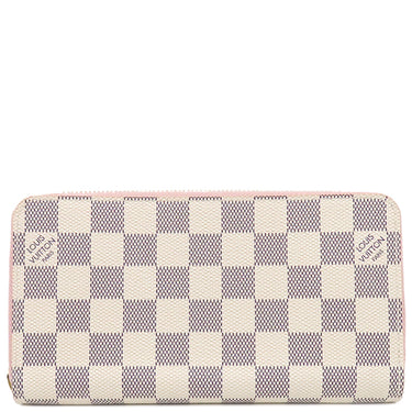 ルイヴィトン LOUIS VUITTON ジッピー ウォレット N63503 ローズバレリーヌ ダミエアズールキャンバス 長財布 ゴールド金具 白 ラウンドファスナー