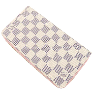 ルイヴィトン LOUIS VUITTON ジッピー ウォレット N63503 ローズバレリーヌ ダミエアズールキャンバス 長財布 ゴールド金具 白 ラウンドファスナー