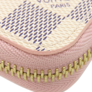 ルイヴィトン LOUIS VUITTON ジッピー ウォレット N63503 ローズバレリーヌ ダミエアズールキャンバス 長財布 ゴールド金具 白 ラウンドファスナー