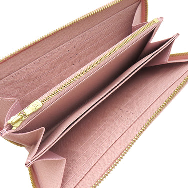 ルイヴィトン LOUIS VUITTON ジッピー ウォレット N63503 ローズバレリーヌ ダミエアズールキャンバス 長財布 ゴールド金具 白 ラウンドファスナー