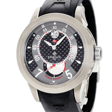腕時計 ペルレ PERRELET チタニウムコレクション A5004 自動巻き メンズ チタン カーボン パワーリザーブインジケーター デイト