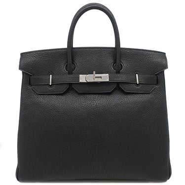 エルメス HERMES オータクロア32 ブラック シェーブル ハンドバッグ シルバー金具 黒