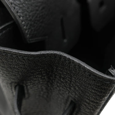 エルメス HERMES オータクロア32 ブラック シェーブル ハンドバッグ シルバー金具 黒