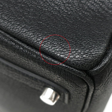 エルメス HERMES オータクロア32 ブラック シェーブル ハンドバッグ シルバー金具 黒