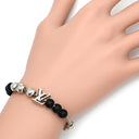 ルイヴィトン LOUIS VUITTON ブレスレット･モノグラム ビーズ M00512 ブラック×シルバー ビーズ メタル ブレスレット LVイニシャル