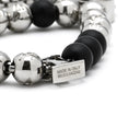 ルイヴィトン LOUIS VUITTON ブレスレット･モノグラム ビーズ M00512 ブラック×シルバー ビーズ メタル ブレスレット LVイニシャル