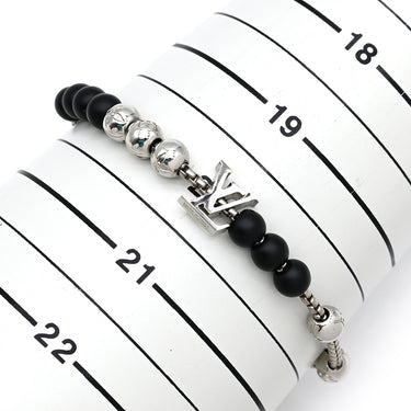 ルイヴィトン LOUIS VUITTON ブレスレット･モノグラム ビーズ M00512 ブラック×シルバー ビーズ メタル ブレスレット LVイニシャル