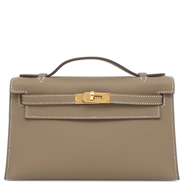 エルメス HERMES ポシェットケリー ミニ エトゥープ スイフト ハンドバッグ ゴールド金具 新品 未使用 グレージュ ミニバッグ