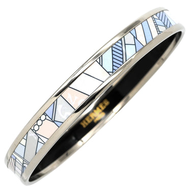 エルメス HERMES エマイユ PM マルチカラー×シルバー メタル 七宝焼き バングル シルバー金具