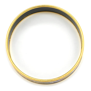 エルメス HERMES エマイユ GM ブラック 七宝焼き バングル ゴールド金具 黒