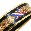 エルメス HERMES エマイユ GM ブラック 七宝焼き バングル ゴールド金具 黒