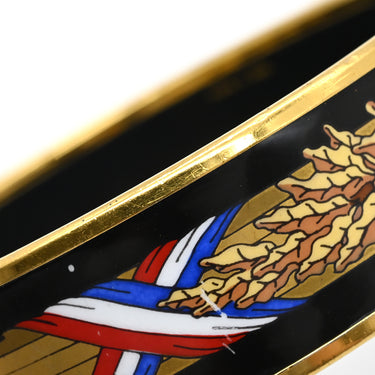 エルメス HERMES エマイユ GM ブラック 七宝焼き バングル ゴールド金具 黒