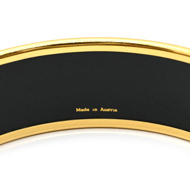 エルメス HERMES エマイユ GM ブラック 七宝焼き バングル ゴールド金具 黒