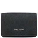 サンローラン SAINT LAURENT コンパクト ウォレット 678272 ブラック レザー 三つ折り財布 シルバー金具 3つ折り ミニ財布 黒