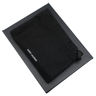 サンローラン SAINT LAURENT コンパクト ウォレット 678272 ブラック レザー 三つ折り財布 シルバー金具 3つ折り ミニ財布 黒