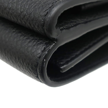 サンローラン SAINT LAURENT コンパクト ウォレット 678272 ブラック レザー 三つ折り財布 シルバー金具 3つ折り ミニ財布 黒