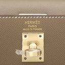 エルメス HERMES ケリー25 外縫い ヴェルソ エトゥープ×バンブー ヴォーマダム 2WAYバッグ シャンパンゴールド金具 新品 未使用 グレージュ 緑 バイカラー