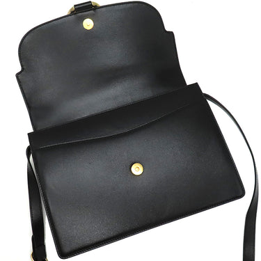 グッチ GUCCI GGマーモント 589474 ブラック レザー ショルダーバッグ ゴールド金具 黒