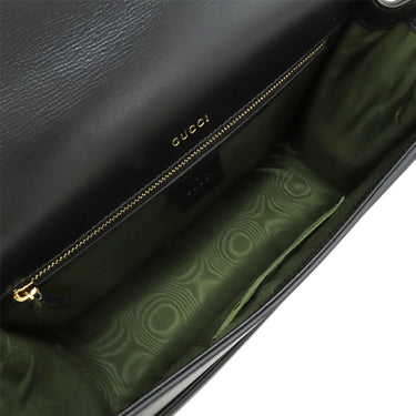 グッチ GUCCI GGマーモント 589474 ブラック レザー ショルダーバッグ ゴールド金具 黒