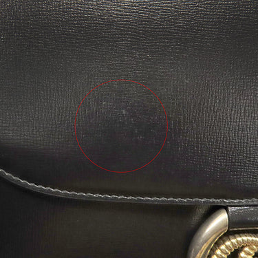 グッチ GUCCI GGマーモント 589474 ブラック レザー ショルダーバッグ ゴールド金具 黒