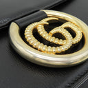 グッチ GUCCI GGマーモント 589474 ブラック レザー ショルダーバッグ ゴールド金具 黒
