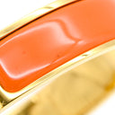 エルメス HERMES クリックH GM オレンジ×ゴールド GP エナメル ブレスレット ゴールド金具 Hブレス クリッククラック