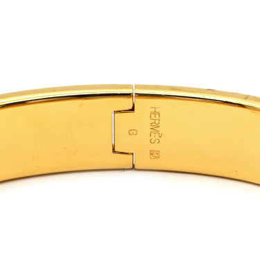 エルメス HERMES クリックH GM オレンジ×ゴールド GP エナメル ブレスレット ゴールド金具 Hブレス クリッククラック