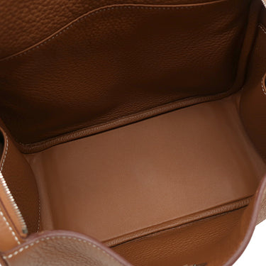 エルメス HERMES リンディ26 ゴールド トリヨンクレマンス 2WAYバッグ シルバー金具 茶