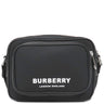 バーバリー BURBERRY パディ ロゴプリント ブラック ナイロン ショルダーバッグ シルバー金具 黒
