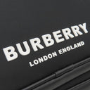 バーバリー BURBERRY パディ ロゴプリント ブラック ナイロン ショルダーバッグ シルバー金具 黒