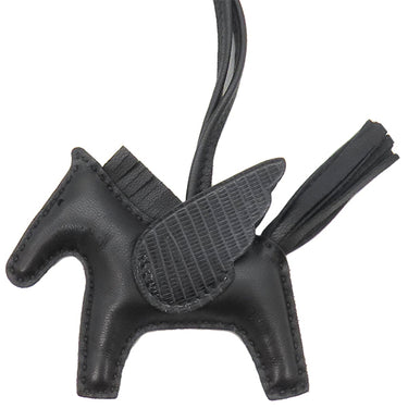 エルメス HERMES ロデオPM ペガサス タッチ ブラック リザード アニューミロ バッグチャーム 黒 ソーブラック