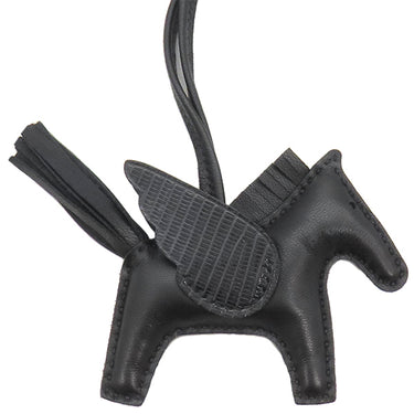 エルメス HERMES ロデオPM ペガサス タッチ ブラック リザード アニューミロ バッグチャーム 黒 ソーブラック