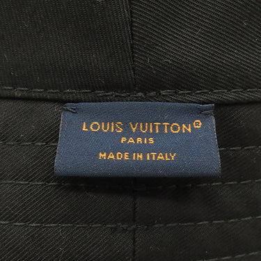 ルイヴィトン LOUIS VUITTON バケットハット LV マイン リバーシブル M7961M ノワール コットン ポリエステル ハット ゴールド金具 黒 白ロゴ