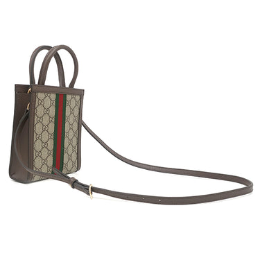 グッチ GUCCI スーパー ミニバッグ 772317 ベージュ×エボニー GGスプリームキャンバス 2WAYバッグ ゴールド金具 茶 ハンドバッグ ショルダー