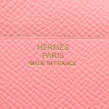 エルメス HERMES ベアンスフレ ローズコンフェッティ ヴォーエプソン 長財布 ゴールド金具 二つ折り財布