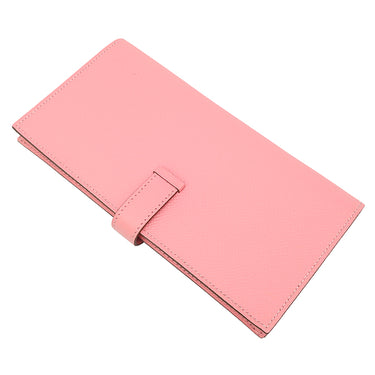 エルメス HERMES ベアンスフレ ローズコンフェッティ ヴォーエプソン 長財布 ゴールド金具 二つ折り財布