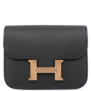 エルメス HERMES コンスタンス スリム ウォレット ブラック ヴォーエプソン 二つ折り財布 ローズゴールド金具 新品 未使用 黒 RG金具 PG金具