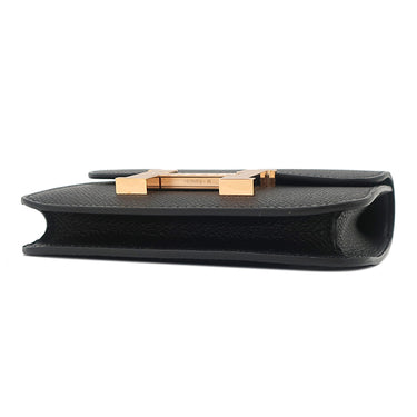 エルメス HERMES コンスタンス スリム ウォレット ブラック ヴォーエプソン 二つ折り財布 ローズゴールド金具 新品 未使用 黒 RG金具 PG金具