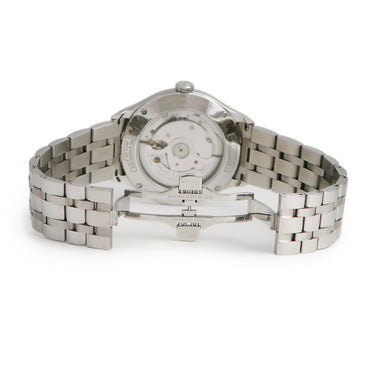 腕時計 ボーム&メルシエ BAUME&MERCIER クリフトン ボーマティック M0A10400 自動巻き メンズ 新品同様 白 デイト バー シースルーバック