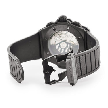 腕時計 ウブロ HUBLOT キングパワー フドロワイヤント オールブラック 715.CI.1110.RX 自動巻き メンズ OH済 クロノグラフ 限定