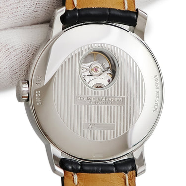 腕時計 ボーム&メルシエ BAUME&MERCIER クラシマ エグゼクティブ オートマティック M0A08689 自動巻き メンズ OH済 ブラック オープンハート