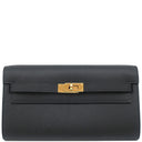 エルメス HERMES ケリーウォレット ロング トゥーゴー ブラック ヴォーエプソン 長財布 ゴールド金具 黒 ショルダー