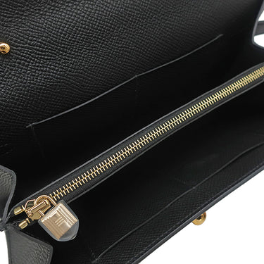 エルメス HERMES ケリーウォレット ロング トゥーゴー ブラック ヴォーエプソン 長財布 ゴールド金具 黒 ショルダー