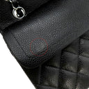 シャネル CHANEL マトラッセ 23 Wチェーン ブラック キャビアスキン ショルダーバッグ シルバー金具 黒 ダブルフラップ ダブルチェーン